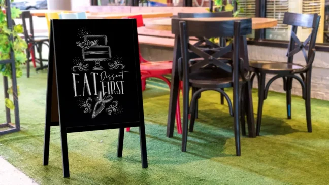 Reklamní áčko s křídovou tabulí 100x50 cm- černé