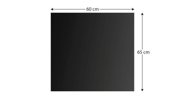 Sklenená kuchynská doska ČIERNA – 60x65 cm – vhodná za varnú dosku