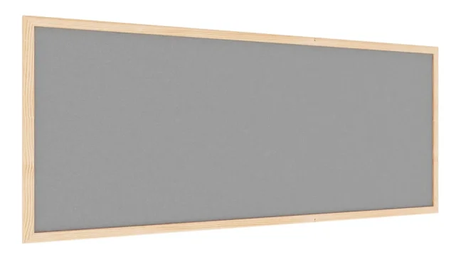 Textilná nástenka 100x40 cm ŠEDÁ v drevenom ráme