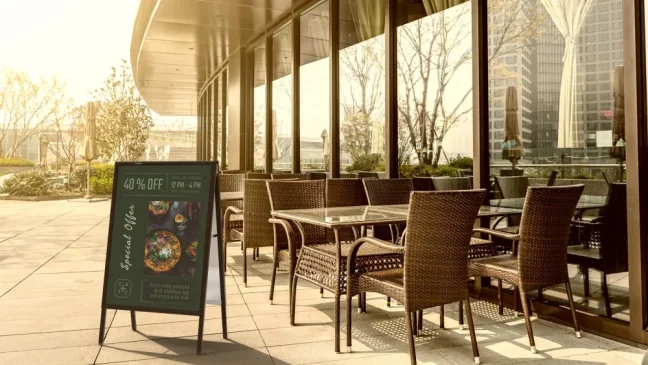 Oboustranná reklamní tabule A1 v černém hliníkovém rámu