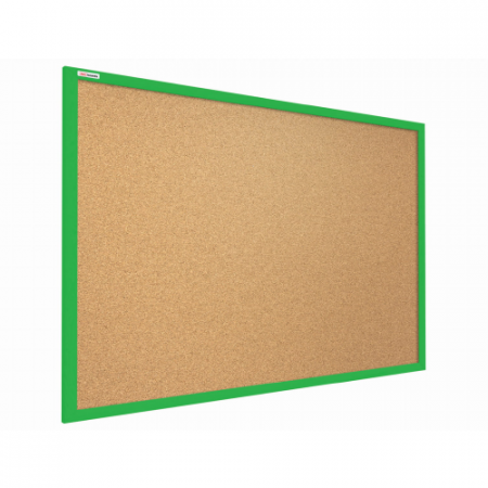 Korková nástěnka v barevném dřevěném rámu 90x60 cm – Zelená