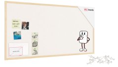 Textilná (plstená) tabuľa 120 × 60 cm, biela, v lakovanom drevenom ráme