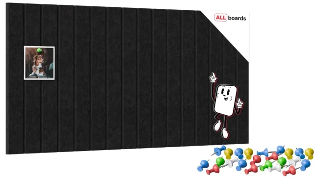 Filcové panely na zeď 80x40 cm černé