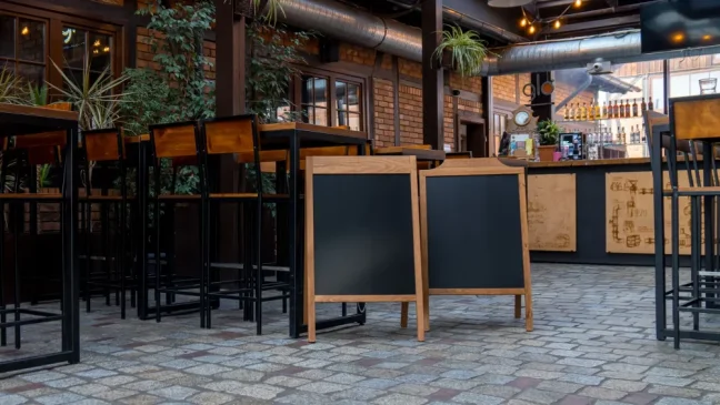 Allboards reklamné áčko s kriedovou tabuľou 100x50 cm - široký horný rám