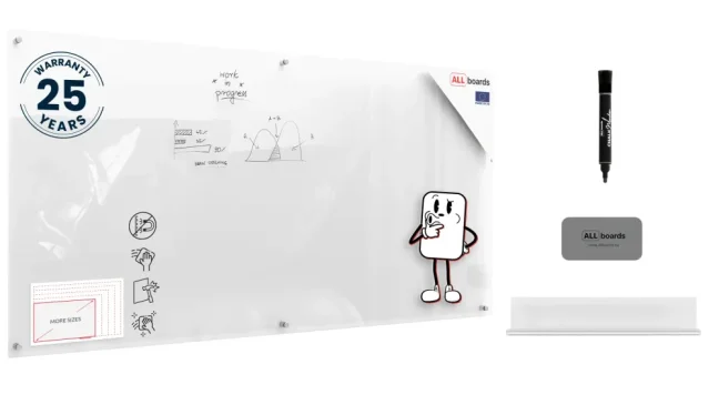 Sklenená nemagnetická tabuľa TRANSPARENTNÁ 200×100 cm