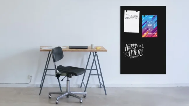 Bezrámová magnetická kriedová tabuľa magnetický panel SLIMboard 90x60 cm