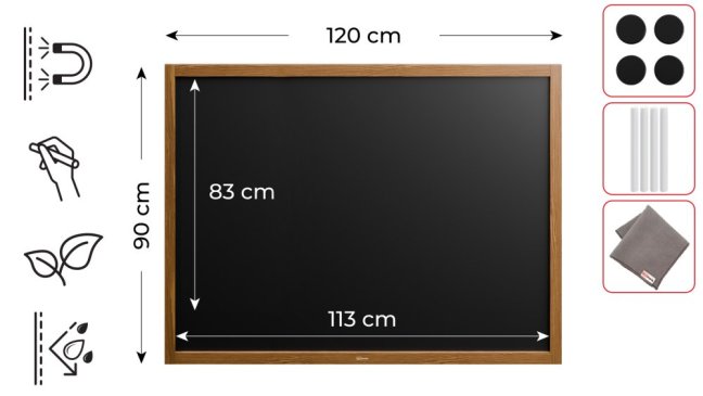 Magnetická tabuľa 120x90 ALLboards NATURAL VODEODOLNÁ