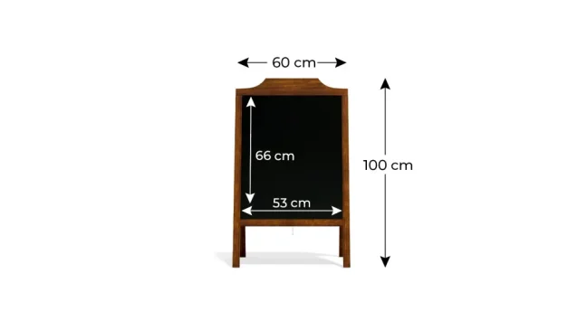 Allboards reklamné áčko s kriedovou tabuľou 100x50 cm - ozdobný horný rám
