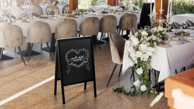 Reklamní áčko s křídovou tabulí 100x50 cm- černé