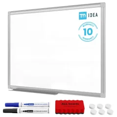 Biela popisovacia magnetická tabuľa 45x60 cm v hliníkovom ráme + sada príslušenstva – TM IDEA® séria Flex
