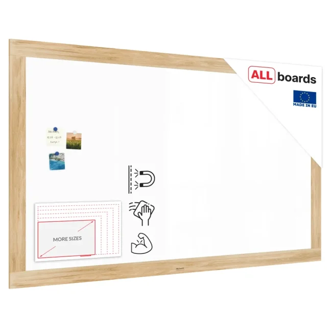 Magnetická tabuľa PREMIUM 200x120 cm v ráme vo farbe duba