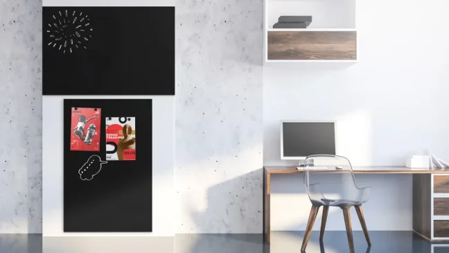 Bezrámová magnetická kriedová tabuľa magnetický panel SLIMboard 90x60 cm