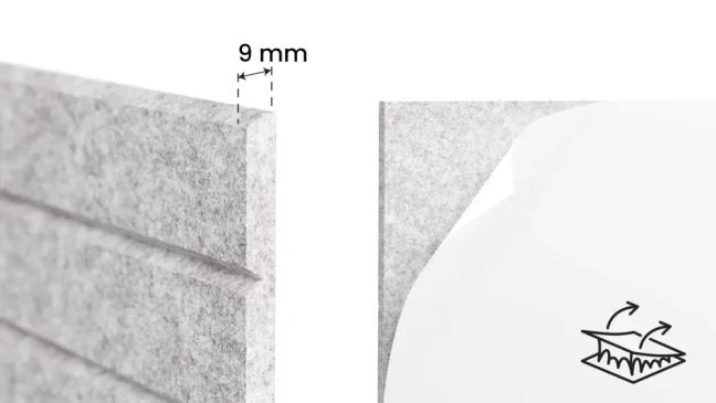 Filcové nástenné panely 30×30 cm sivé – 6 ks