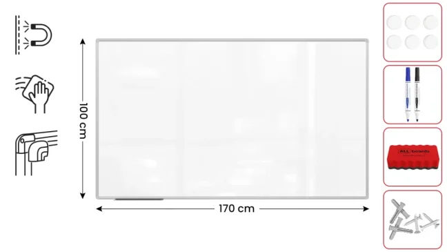 Magnetická tabuľa 170x100 ALLboards PREMIUM