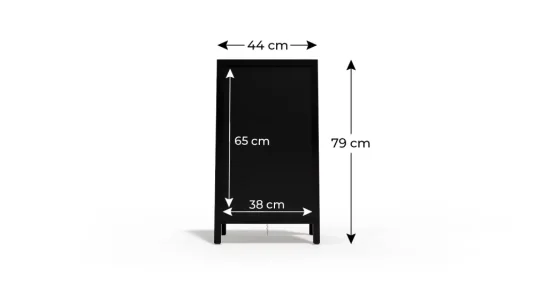 Reklamné  áčko s kriedovou tabuľou 78x44 cm- čierný rám