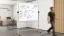 Mobilní tabule TM Idea, oboustranná, otočná, za sucha stíratelná, magnetická, 150x120 cm – řada FLEX