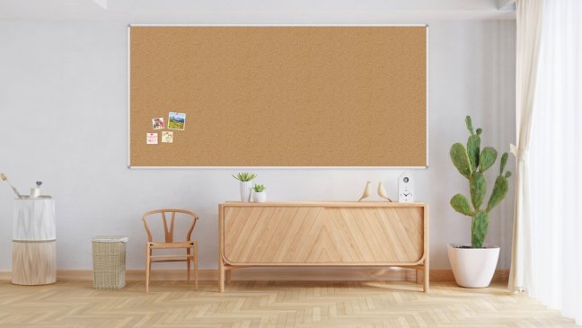 Korková nástěnka v hliníkovém rámu 250x120cm