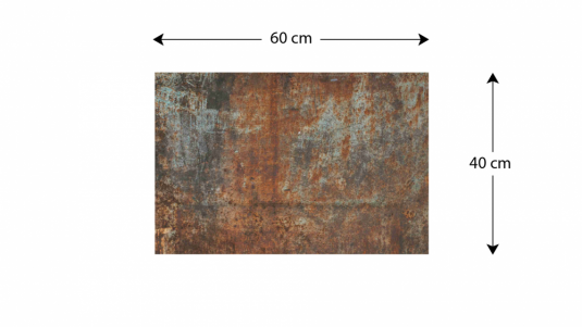 Magnetická bezrámová kovová tabule s potiskem 60x40cm - koroze,MB64_00007