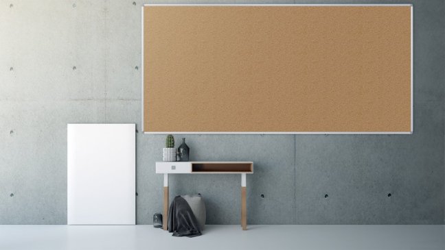 Korková nástěnka v hliníkovém rámu 250x120cm