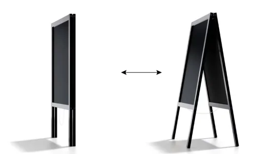 Allboards reklamné áčko s kriedovou tabuľou 100x60 cm - vodeodolné čierný rám
