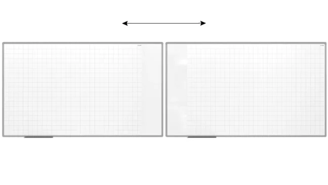 Suchostíratelná tabule 170×100 cm s hliníkovým rámem, magnetickou fólií (mřížka)
