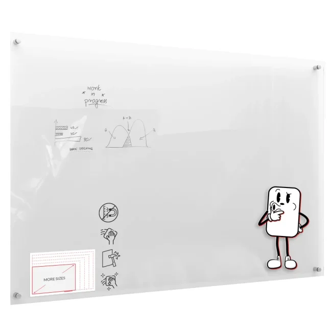 Sklenená nemagnetická tabuľa TRANSPARENTNÁ 150×100 cm