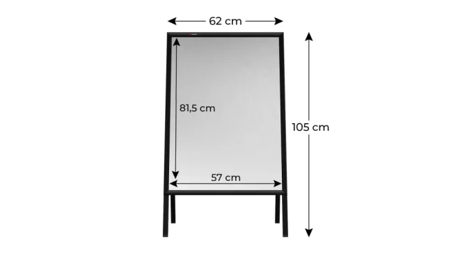 Oboustranná reklamní tabule A1 v černém hliníkovém rámu