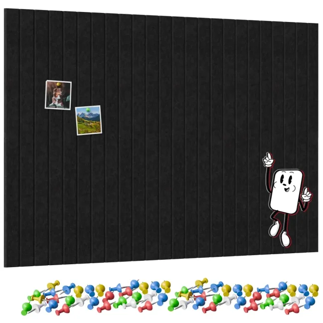 Filcové panely na stenu 120×80 cm čierne
