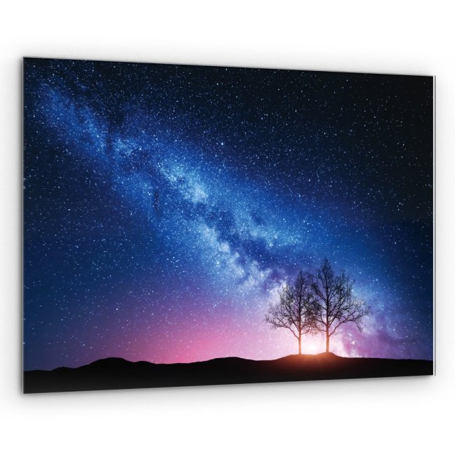 Sklenený obraz MLIEČNA DRÁHA A STROM 60x40 cm