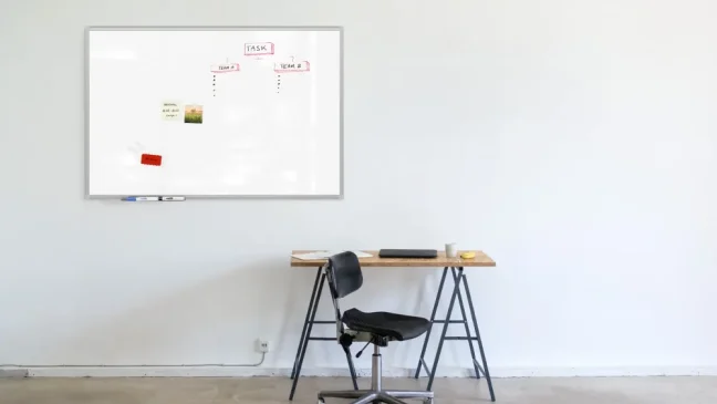 Bílá popisovací magnetická tabule 120x80 cm v hliníkovým rámu – TM IDEA® série Flex