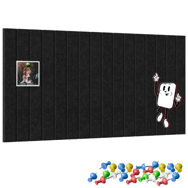 Filcové panely na zeď 80x40 cm černé