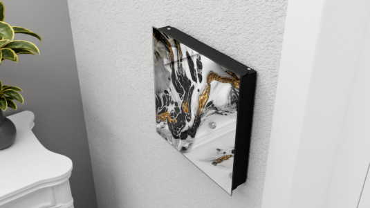 Skleněná magnetická skříňka na klíče 30x30 cm - mramor