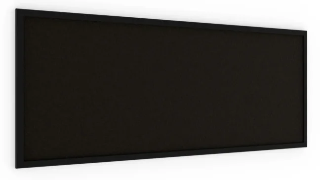 Korková tabuľa, čierna farba korku, 100x40 cm, lakovaný drevený rám, ČIERNA