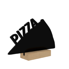 Čierna kriedová obojstranná tabuľa na stôl - PIZZA súprava 4 ks so stojanmi