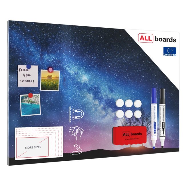 Magnetická tabuľa METALboards, mliečna dráha a strom 90x60 cm