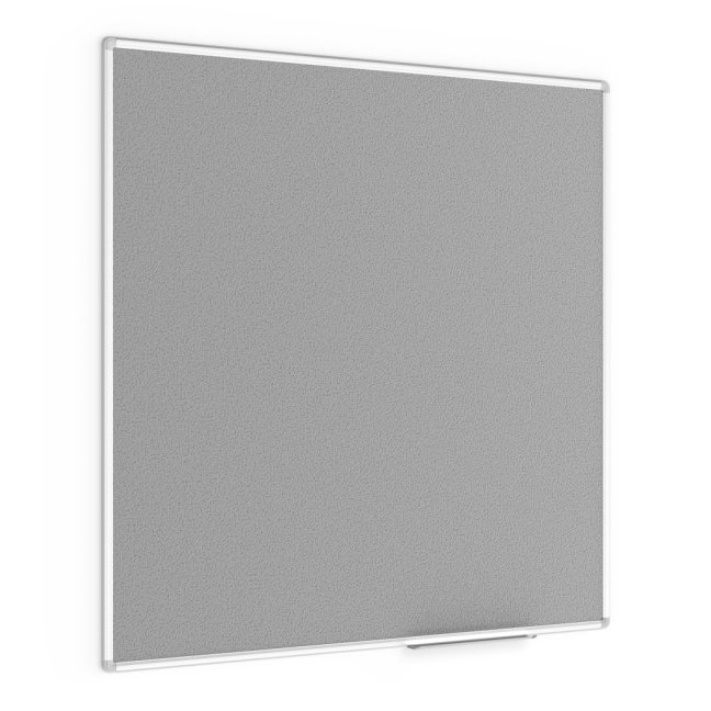 Šedá textilná nástenka 120x120 cm v hliníkovom ráme