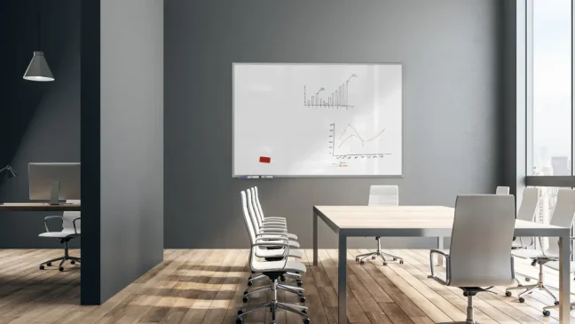 Bílá popisovací magnetická tabule 150x100 cm v hliníkovým rámu – TM IDEA® série Flex