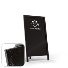Reklamné vodeodolné áčko s kriedovou tabuľou 78x44 cm- jednostranné čierné