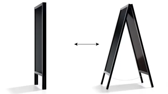 Allboards Reklamné áčko s kriedovou tabuľou 150x61cm cm - vodeodolné- ČIERNÉ