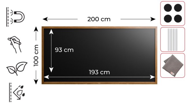 Magnetická tabuľa 200x100 ALLboards NATURAL VODĚODOLNÁ