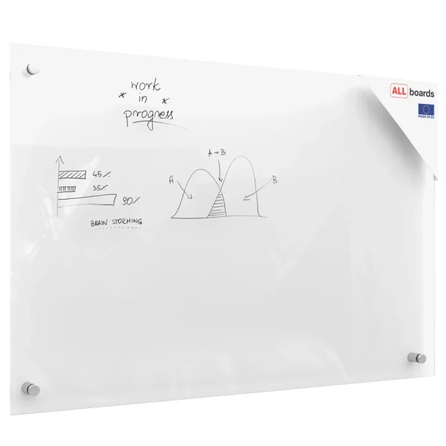 Sklenená nemagnetická tabuľa TRANSPARENTNÁ 90x60 cm