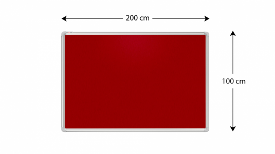 Allboards textilná nástenka 200x100 cm (červená)