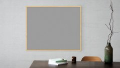 Textilná nástenka 100x80 cm ŠEDÁ v drevenom ráme