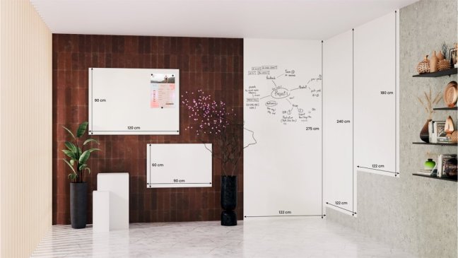 Magnetická tabuľa SLIMboard bezrámová zmazateľná za sucha 90x30 cm + PRÍSLUŠENSTVO ZADARMO