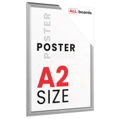 Plagátový rám A2 – zatváracia strieborný Klip rám