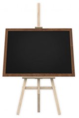 Kriedová nemagnetická tabuľa s dreveným rámom 90x60 cm+ drevený bukový stojan