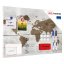 Magnetická tabuľa METALboards, mapa sveta vo svetlých farbách  60x40 cm
