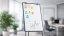 Suchostěrný magnetický flipchart 90×60 cm – černý