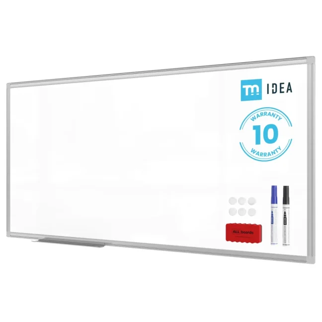 Bílá popisovací magnetická tabule 120x60 cm v hliníkovým rámu – TM IDEA® série Flex