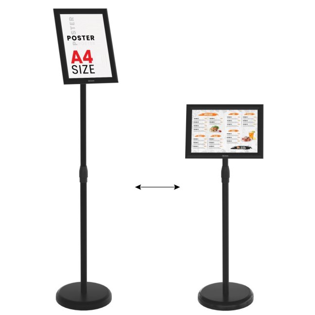 Reklamný stojan A4 s čiernym hliníkovým rámom - MENU